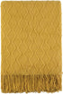 SPAOMY Throw Blanket, Knit Blanket with Tassels, Textured Cozy Lightweight Decorative Throw Blanket for Couch, Bed, Sofa, Travel- All Seasons (60x80 Inch, Mustard Yellow)