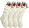Kunyida Pack 4,18" Unique Ivory White Knit Christmas Stockings Style3