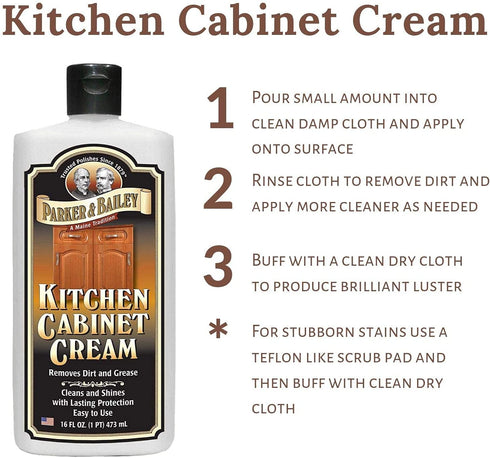 Parker and Bailey Kitchen Cabinet Cream-Wood Cleaner-Grease Remover 16 oz (1)