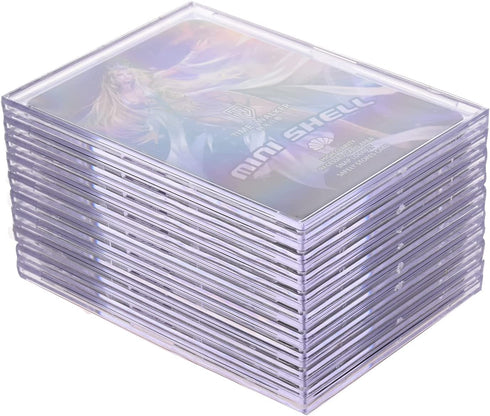 Tpoael Cards Sleeves Top Loaders 10 Hard Acrylic Card Protector Clear Card Brick + 2 Display Stand Fit for Trading Cards,Standard Sports Cards,Baseball Card Holder Cases Collectibles White