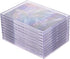 Tpoael Cards Sleeves Top Loaders 10 Hard Acrylic Card Protector Clear Card Brick + 2 Display Stand Fit for Trading Cards,Standard Sports Cards,Baseball Card Holder Cases Collectibles White