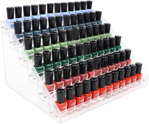 Kingtaily Nail Polish Organizer 72 Bottles of 6 Layers Acrylic Display Rack Storage Rack, Clear Essential Oil Stand Holder