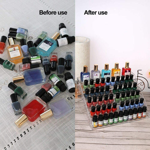 Kingtaily Nail Polish Organizer 72 Bottles of 6 Layers Acrylic Display Rack Storage Rack, Clear Essential Oil Stand Holder