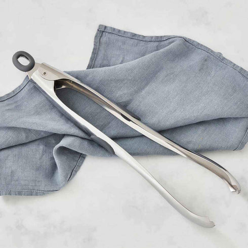Nambe - Gourmet Collection - Curvo All-Purpose Tongs - Measures at 13" x 1.5" - Made with Stainless Steel - Designed by Steve Cozzolino