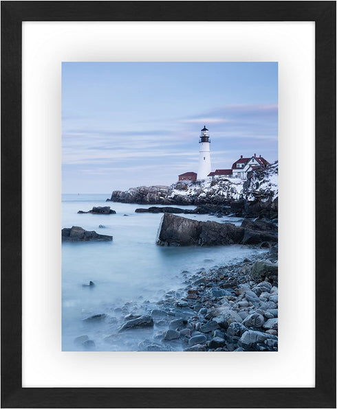 Americanflat 11x14 Floating Frame in Black with Polished Glass and Hanging Hardware Included - Also Use 8x10 or 5x7 Photos for Floating Effect - Horizontal and Vertical Formats for Wall