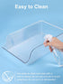 SMARTAKE Soda Can Organizers, 2 PCS Wide Plastic Water Bottle Storage Bins, Clear Refrigerator Organizer Bins, Food Storage Dispensers for Freezer Cabinet Countertops Fridge Kitchen Organization