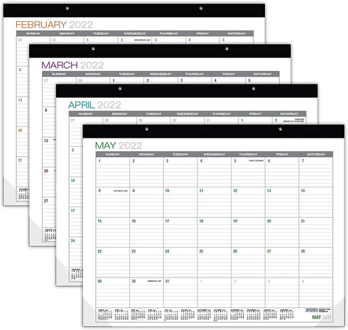 Global Printed Products Professional Desk Calendar 2022: Large Monthly Pages - 22"x17" - Runs Through December 2022 (Pack of 1)