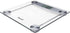 Escali E184 Extra Large Clear Glass Bathroom Body Scale, Traditional Square Sleek Design, LCD Digital Display, 400lb Capacity, Clear, 11.8 x 11.8 x 1 in