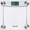Escali E184 Extra Large Clear Glass Bathroom Body Scale, Traditional Square Sleek Design, LCD Digital Display, 400lb Capacity, Clear, 11.8 x 11.8 x 1 in