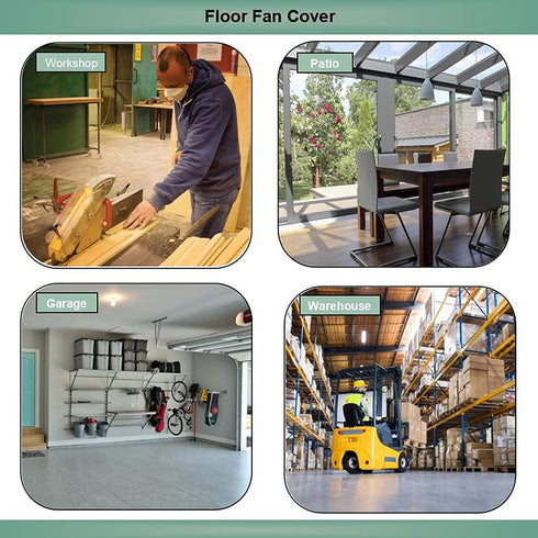 ELONGRIVER Industrial Fan Cover,Waterproof&Dustproof Cover for 18"&20" High Velocity Floor Fan, Household Fan Cover For Outdoor in Heavy Duty Material (24"x7.5"x24")