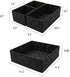 VK Living Woven Storage Box Basket Bin Container, Woven Strap Basket, Nylon Woven Box Basket, Underwear Bra Storage Organizer Divider for Drawer, Dresser, Closet, Black, Set of 4