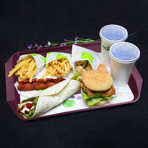 Idomy Plastic Fast Food Serving Trays, 4-Pack