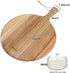 Geesta Acacia Wood Pizza Peel, Round Cutting Board with Handle 12" Wood Cutting Board Decor, Prepare for Cheese Paddle Board, Charcuterie Board, Pizza Peel Serving Large Kitchen Farmhouse Gift