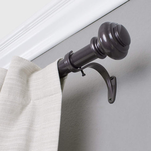 Decopolitan 1-Inch Urn Single Window Treatment Rod Set, 72 to 144-Inch, Bronze