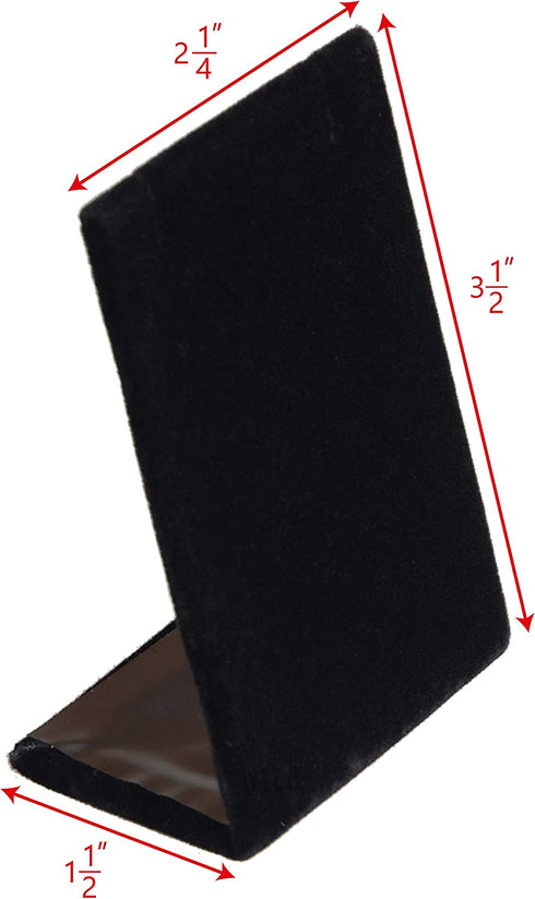 MOOCA 6 Pcs Set Black Velvet Covered Earring Display Stand Pendant Jewelry Organizer Display Holder for Earring, Pendant Accessory Rack for Showcase, 2 1/4" W x 1 1/2" D x 3 1/4" H, Black Velvet