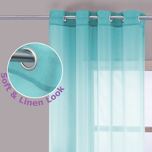 Lilac Turquoise Curtains for Bedroom Girls Room Decor 2 Panels Beautiful Elegance Ombre Window Sheer Grommet Curtains for Girls Mermaid Gift Party Birthday Decoration Green Purple 52 x 84 Inch Length