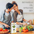 BEYAHELA Oil Spritzer Bottle for Air Fryer 2 Pack with Holder, Oil Mister for Air Fryer, Food Grade Glass Olive Oil Spray Bottle for BBQ Salad Baking Roasting or Grilling Frying BPA Free