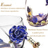 Tea Cup Glass Coffee Mugs Enamel Rose Flower Butterfly Drinking Cups with Spoon Set Unique Gifts for Birthday Wedding Christmas Blue Rose Tall Mug 12oz