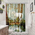Country Shower Curtains for Bathroom, White Horse Unicorn by Lake Forest Trees Flower Farmhouse Decor Bathroom Curtains Washable Waterproof, Landscape Fabric Shower Curtain Set with Hooks