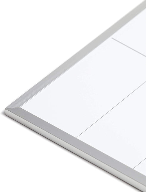 U Brands Magnetic Monthly Calendar Dry Erase Board, 16 x 20 Inches, Silver Aluminum Frame, Magnet and Marker Included (361U00-01),Silver Frame