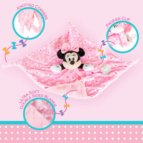 Disney Baby Minnie Mouse Plush Stuffed Animal Snuggler Blanket - Pink