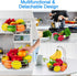 Bextsrack 2-Tier Fruit Basket Bowl with Banana Hanger for Kitchen Countertop, Dining Table, Silver