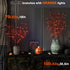Fudios Halloween Lighted Branches with Timer 100L Orange Fairy Lights 35IN, Artificial Black Branch Lights for Halloween Battery Operated Home Decor Indoor Outdoor Use
