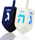 Let's Play Dreidel The Hanukkah Game Extra Large Blue & White Wood Dreidels - Instructions Included! - D10 (2-Pack XL Dreidels)
