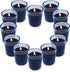 Votive Candles in Small Glass 12 Packs Unscented Black Soy Wax Candles for Dinner Wedding Halloween Holiday