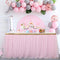 Pink Tulle Table Skirt Tutu Table Skirts for Rectangle Tables 6ft Baby Shower Girl Unicorn Party Wedding Princess Birthday