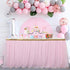 Pink Tulle Table Skirt Tutu Table Skirts for Rectangle Tables 6ft Baby Shower Girl Unicorn Party Wedding Princess Birthday