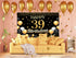 RBYOO 39th Gold Black Happy Birthday Backdrop for Girls Women Boy Men 7x5ft Photography Background Banner Birthday Party Decorations Photo Booth Props