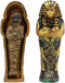 Gifts & Decor Ebros Egyptian King Tutankhamun Pharaoh Sarcophagus Coffin with Mummy Figurine Set 4" Long Egyptian Pharaoh Tombstone Historical Sculpture