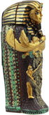 Gifts & Decor Ebros Egyptian King Tutankhamun Pharaoh Sarcophagus Coffin with Mummy Figurine Set 4" Long Egyptian Pharaoh Tombstone Historical Sculpture