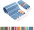 Realgrandbazaar Lucky Turkish Towels Beach Towels %100 Cotton - Pre Washed, No-Shrink, Quick Dry, Soft 39x71' Large Peshtemal, Turkish Towel, Set can be Made - Goqan by realgrandbazaar (Azure)