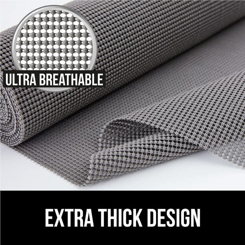 Gorilla Grip Drawer and Shelf Liner, Strong Grip, Non Adhesive Easiest Install Mat, 12 in x 20 FT, Durable Organization Liners, Kitchen Cabinets Drawers Cupboards, Bathroom Storage Shelves, Gray