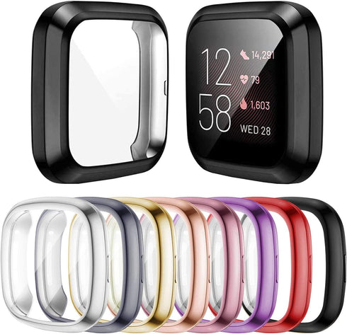 Mocodi 8-Pack Screen Protector Case Compatible with Fitbit Sense/Versa 3, TPU Protective Screen Cover Saver Bumper Accessories for Fitbit Sense/Versa 3 Smartwatch