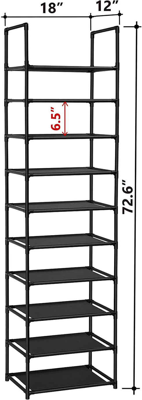FIDUCIAL HOME 10 Tiers Shoe Rack 20-25 Pairs Sturdy Shoe Shelf