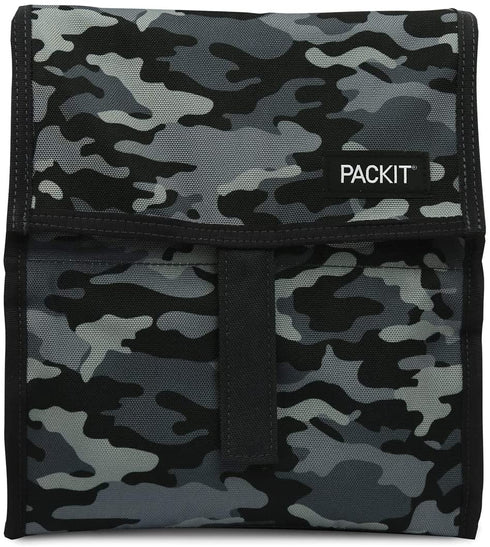 PackIt Freezable Lunch Bag with Zip Closure, Charcoal Camo