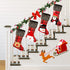 Aitbay Christmas Stockings, 4 Pack 18" Big Xmas Stockings, Burlap Plaid Style with Penguin Santa Snowman Reindeer and Plush Faux Fur Cuff Family Pack Stockings for Xmas Holiday Party Decor