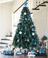 Poshlr Christmas Ball Decorations Set of 145 Pcs, with Round Ornaments, Tree Topper, Clear Balls and More, Best Gifts Ideas for Family and Friends (Blue)