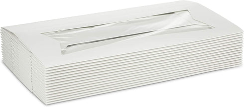Beautiful White Paperboard Auto-Popup Bakery Box 12.5" Length x 5.5" Width x 2.25" Height Clear Window for Product Visibility by MT Products (Pack of 15)