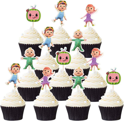 Cocomelon Cake topper for children's birthday party, cake decoration for baby shower (cocomelon 24pcs)