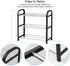 NiHome Shoe Rack Organizer Multipurpose 3-Tier Small Size Vertical Footwear Display Shelf Compact Sturdy Metal Frame Lightweight 6 Pairs for Closet Hallway Entryway Living Room Bedroom Attom (Black)