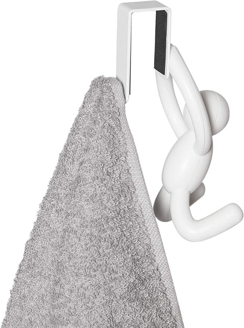 Umbra Buddy Space-Saving Over The Cabinet Storage Hooks, Kitchen and Bathroom Organizer, Set of 2, White, 2 Count