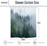 Homewelle Forest Shower Curtain Men 60Wx72H Foggy Mountain Pine Tree Woodsy Cloudy Masculine Landscape Green Nature Rustic Scenic Woodland Misty Rainforest Waterproof Polyester Fabric Bathroom Bathtub