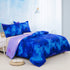 Galaxy Duvet Cover Queen Size, Blue Purple Reversible Duvet Cover Set Galaxy Star Comforter Cover with 2 Pillow Cases Breathable Microfiber Bedding Set for All Season 90"x90"
