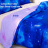 Galaxy Duvet Cover Queen Size, Blue Purple Reversible Duvet Cover Set Galaxy Star Comforter Cover with 2 Pillow Cases Breathable Microfiber Bedding Set for All Season 90"x90"