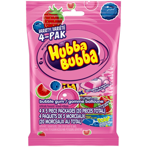 Hubba Bubba Bubblegum, Variety 4 PAK, {Imported from Canada}