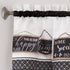Achim Home Furnishings Modern Farmhouse Tier and Valance Window Curtain Set, 58" x 36", Black